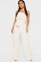 Boohoo Boutique Bow Front Jumpsuit