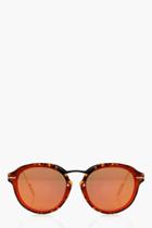 Boohoo Aimee Metal Trim Sunglasses Orange