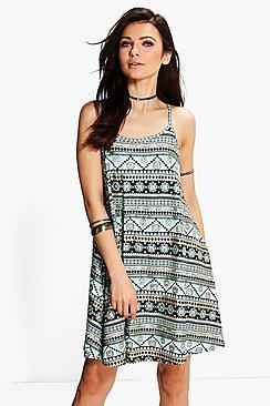 Boohoo Katy Strappy Swing Dress