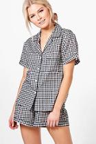 Boohoo Alice Gingham Shirt And Short