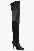 Boohoo Beatrice Satin Pointed Thigh Boot