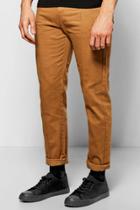 Boohoo Skinny Smart Joggers With Cuff Detail Camel