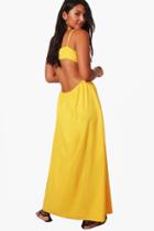 Boohoo Daisy Strappy Back Maxi Dress Freesia