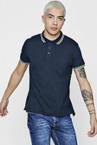 Boohoo Short Sleeve Polo With Rib Collar