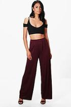 Boohoo Emila Jersey Wide Leg Floor Sweeping Trousers