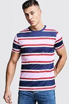 Boohoo Short Sleeve Stripe T-shirt With Future Embroidery