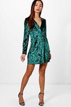 Boohoo Petite Velvet Blazer Style Mini Dress