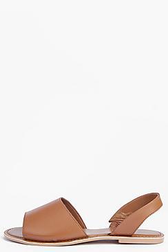 Boohoo Boutique Lexi 2 Part Peeptoe Leather Sandal