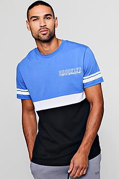 Boohoo Colour Block Brooklyn T-shirt