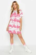 Boohoo Petite Tie Dye T-shirt Dress