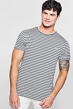 Boohoo Crew Neck T-shirt In Nautical Stripe