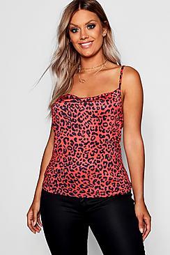 Boohoo Plus Slinky Leopard Print Cami