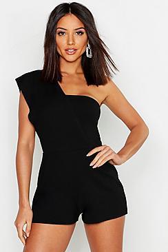 Boohoo One Shoulder Playsuit