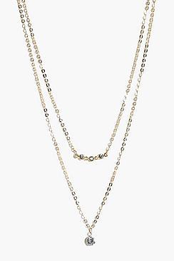 Boohoo Evie Diamante Constellation Layered Necklace