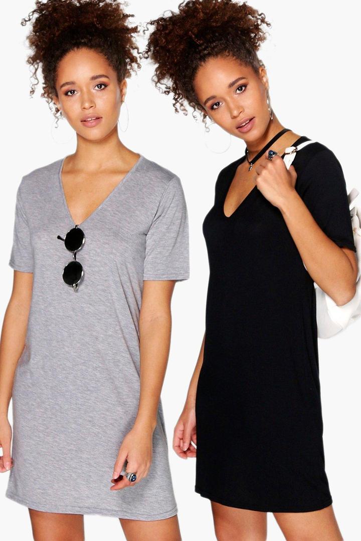 Boohoo 2 Pack Shift Dress Multi