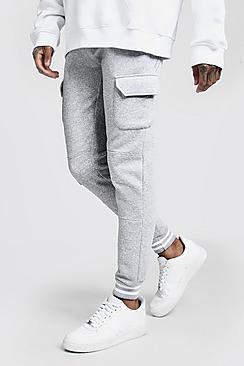 Boohoo Cargo Joggers With Sports Rib Detail