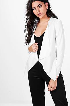 Boohoo Kaley Waterfall Scuba Crepe Blazer