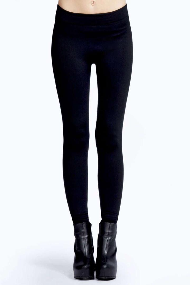 Boohoo Milena Basic Fleece Lined Supersoft Leggings Black