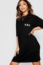 Boohoo Mini Japanese Slogan Oversized T-shirt Dress