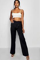 Boohoo Emilia Satin Wide Leg High Waist Trouser