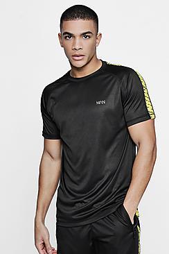 Boohoo Active Man Gym T-shirt With Printed Side Panel