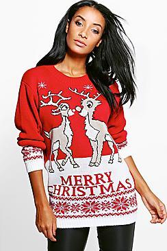 Boohoo Skye Reindeers Christmas Jumper