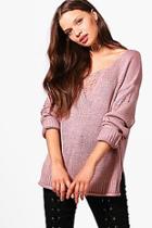 Boohoo Emily Slouchy Distressed Jumper