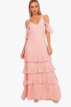 Boohoo Boutique Leah Ruffle Hem Maxi Dress