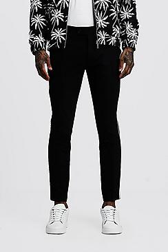 Boohoo Plain Cropped Skinny Fit Piped Trouser