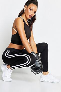 Boohoo Lara Fit Side Stripe Running Legging