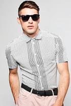 Boohoo Slim Stripe Short Sleeve Shirt