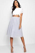 Boohoo Woven Lace Top & Contrast Midi Skirt Co-ord