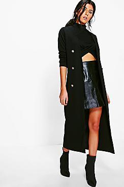Boohoo Button Front Longline Duster Jacket