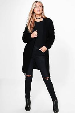 Boohoo Abbie Textured Sleeve Cardigan