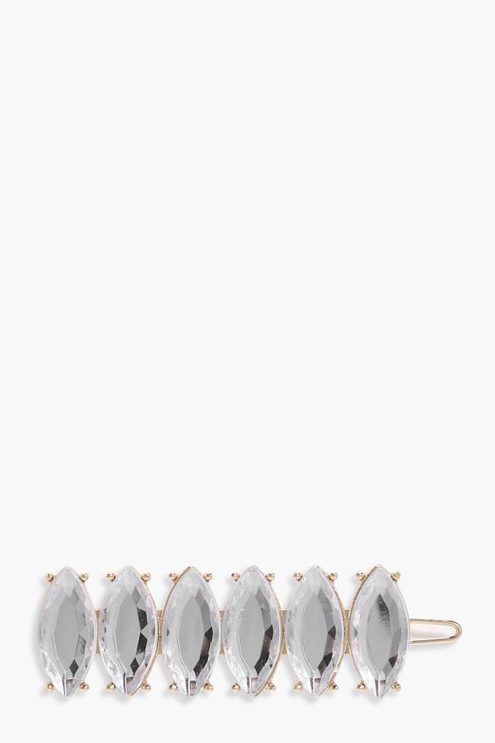 Boohoo Kitty Diamante Stone Hairclip Clear
