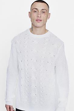 Boohoo Chunky Cable Knit Jumper