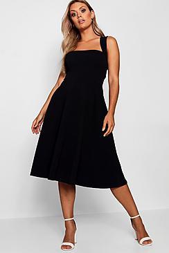 Boohoo Plus Square Neck Midi Dress