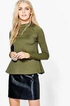 Boohoo Sophie High Neck Flared Top