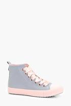 Boohoo Lucy Ribbon Lace Two Tone High Top