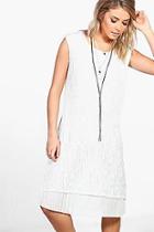 Boohoo Alice Crinkle Sleeveless Midi Dress