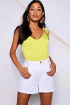 Boohoo Tie Strappy Jersey Cami Top