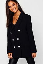 Boohoo Woven Double Breasted Button Detail Blazer