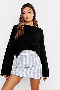 Boohoo Oversized Deep Rib Crop Jumper