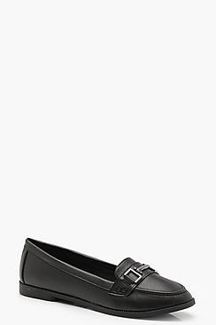 Boohoo Mia Metal Trim Loafers