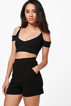 Boohoo Petite High Waisted Pocket Shorts