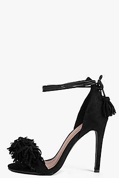 Boohoo Maisie Fringe Trim Two Part Heels
