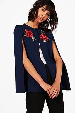 Boohoo Sarah Embroidered Cape