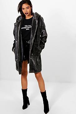 Boohoo Kelly Faux Fur Parka