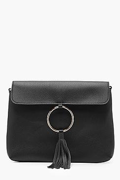 Boohoo Robyn Ring + Tassel Clutch With Chain