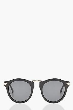 Boohoo Laura Contrast Gold Round Sunglasses